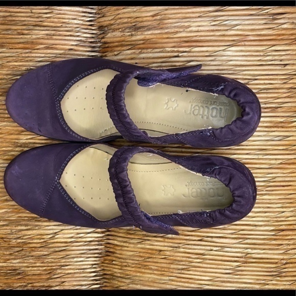 Hotter Purple Suede Mary Janes Size 9